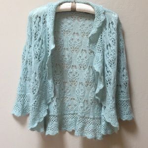 Turquoise Mohair Cardigan